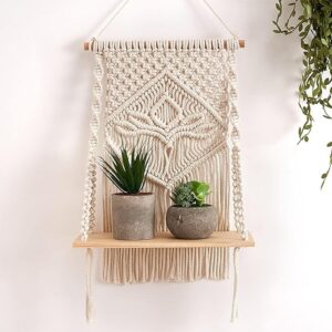 pdct8 Macrame wall hanging with two plant holders